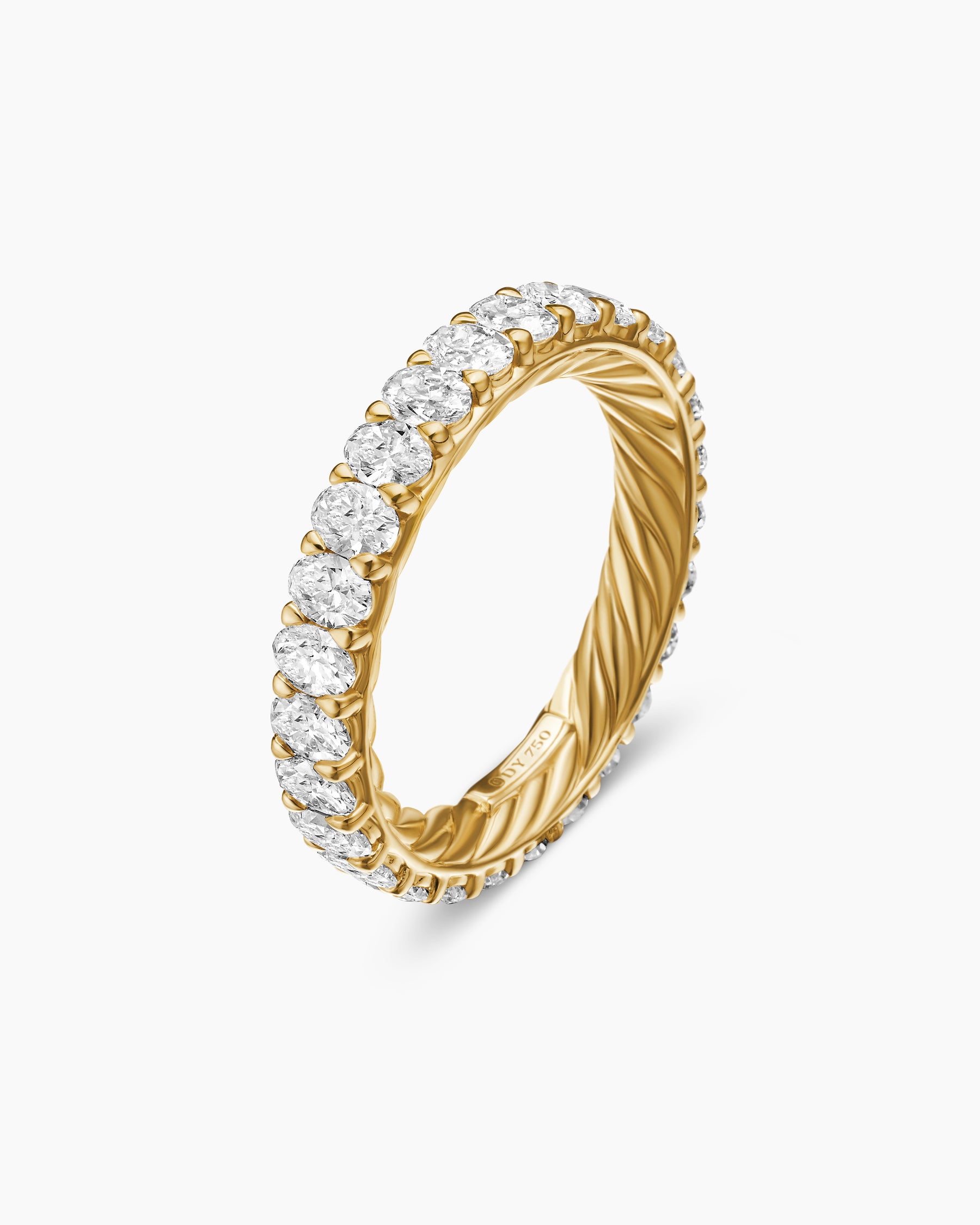 DY Eden Eternity Band Ring in 18K Yellow Gold with Oval Diamonds, 3.5mm - Image 3