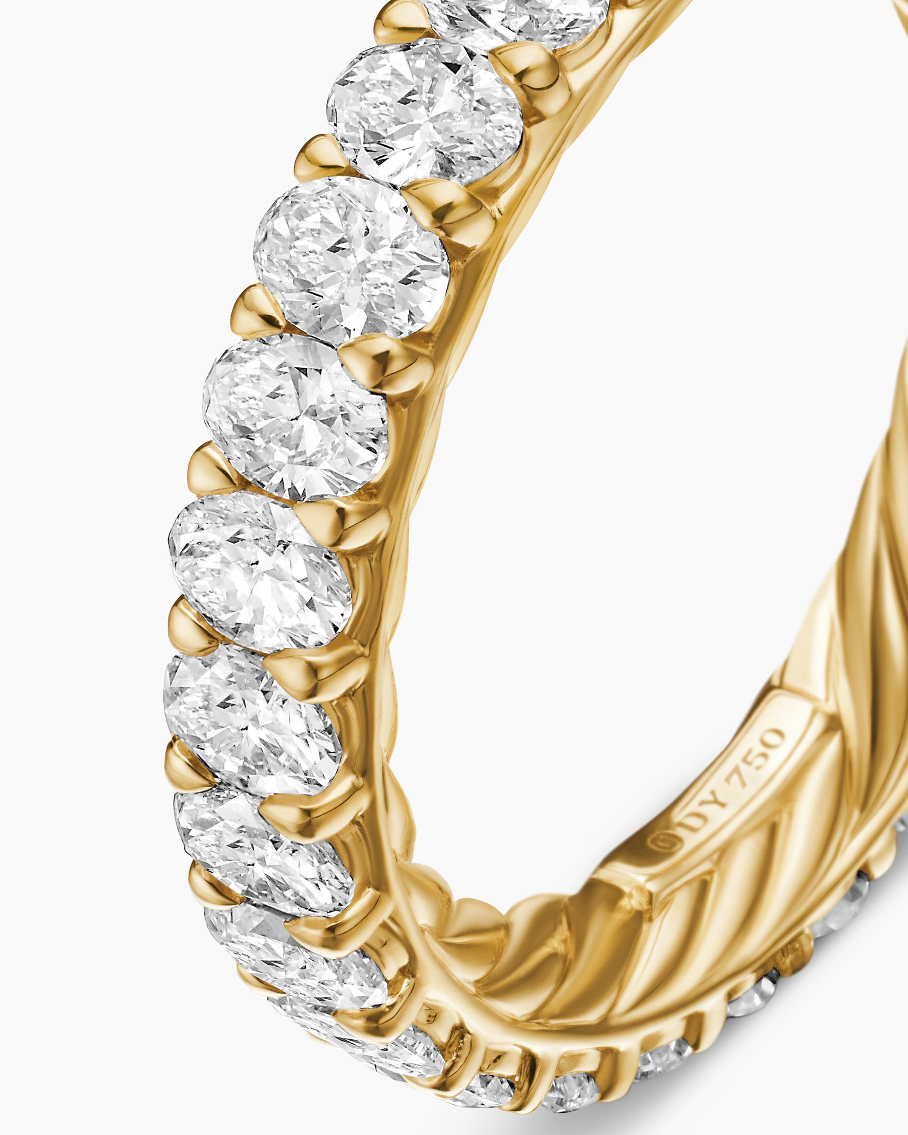 DY Eden Eternity Band Ring in 18K Yellow Gold with Oval Diamonds, 3.5mm - Image 6
