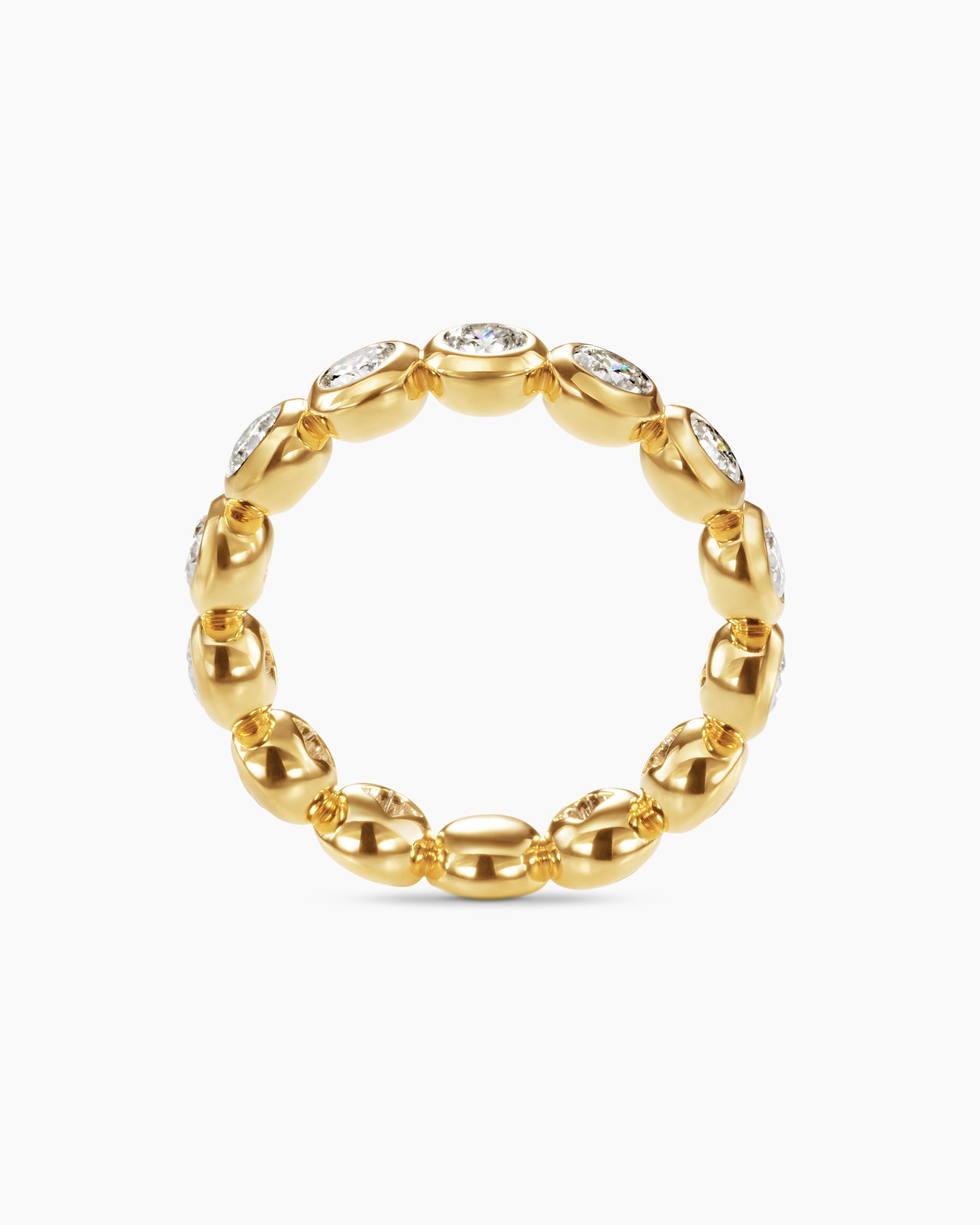 DY Infinity Band Ring in 18K Yellow Gold with Round Diamonds, 4.8mm - Image 5
